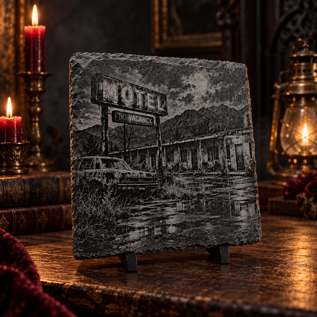 Haunted Places Slate Coaster Set – 4 Piece Gothic Collection
