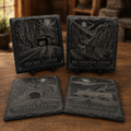 Colorado Mountain Roads & Canyons Slate Coaster Set