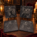 Creepy Carnival Slate Coaster Set – 4 Piece Horror Collection